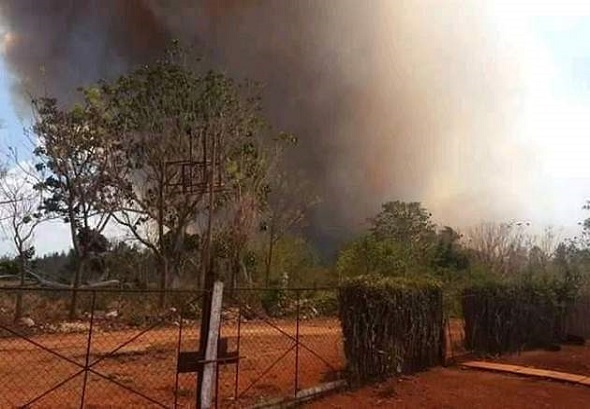 Controlado incendio forestal en Motembo, Corralillo