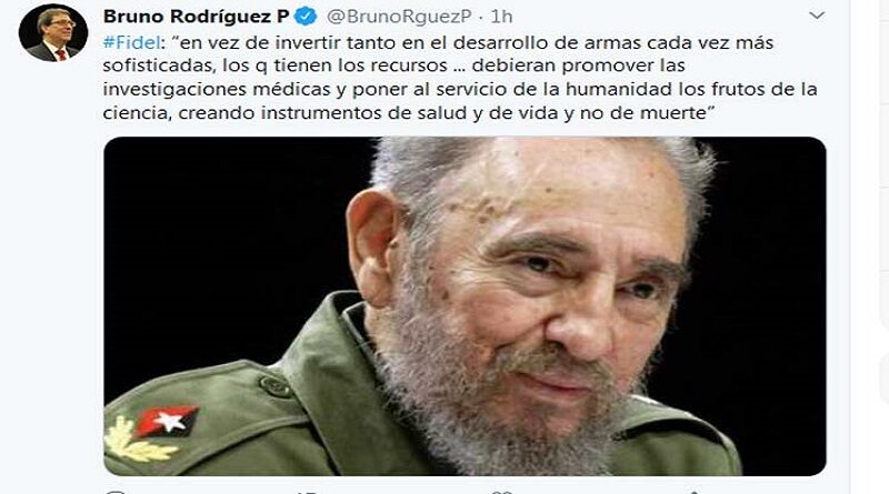 Canciller de Cuba destaca ideas de Fidel Castro a favor de la ciencia