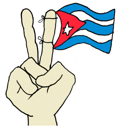 mano victoria bandera cubana