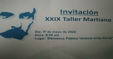 Invita la Sociedad Cultural José Martí de Caibarién a participar en el Taller Martiano