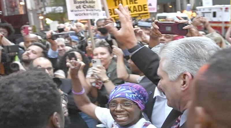 Díaz-Canel en las calles de Nueva York