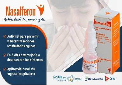 Otorgan registro sanitario a Nasalferón para el tratamiento de infecciones respiratorias agudas