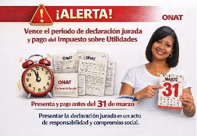 ONAT: martes 31 de marzo, último día para liquidar impuesto sobre utilidades