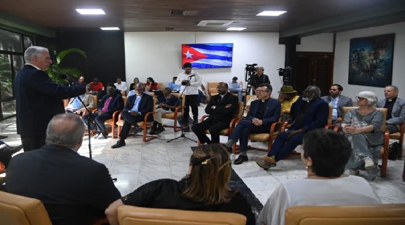 «Cuenten esta realidad», pidió Díaz-Canel a representantes de organizaciones ecuménicas internacionales